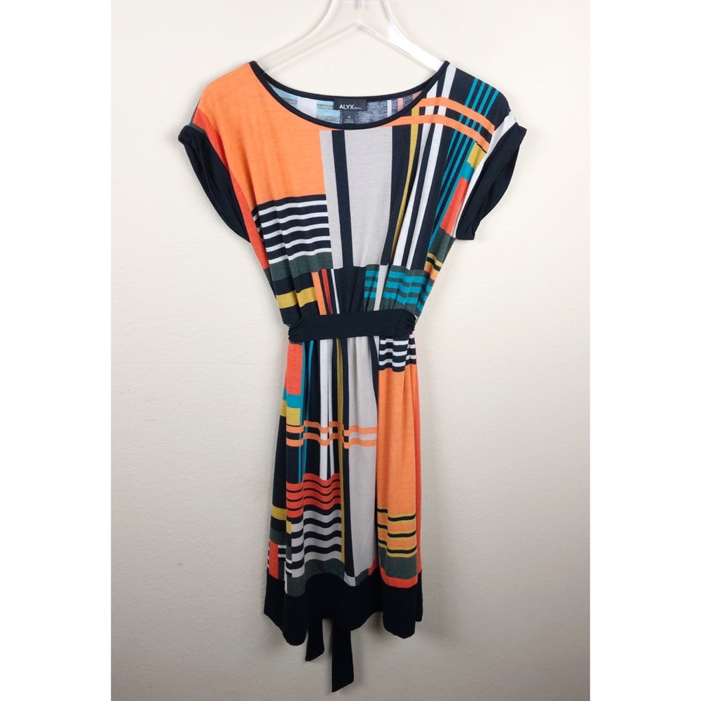 Alex Dress Color Block with Cap Sleeves Sz M